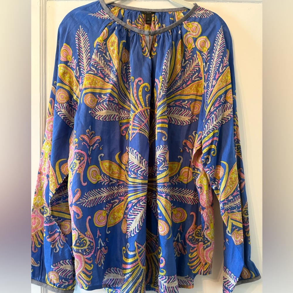 J CREW PAISLEY Print blouse Silk & Cotton Size XL
EUC